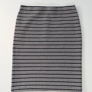 Ann Taylor LOFT Pull On Dark Navy and White Striped Skirt